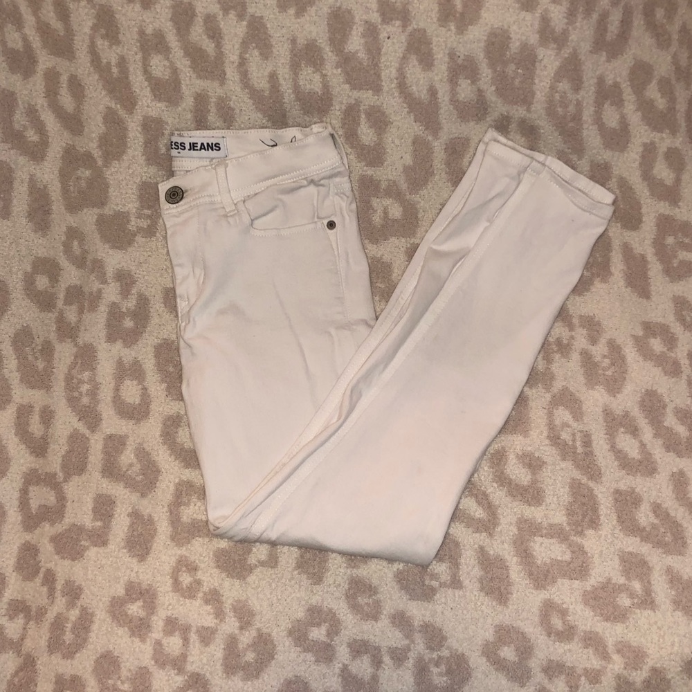 EXPRESS MID RISE WHITE SKINNY JEANS